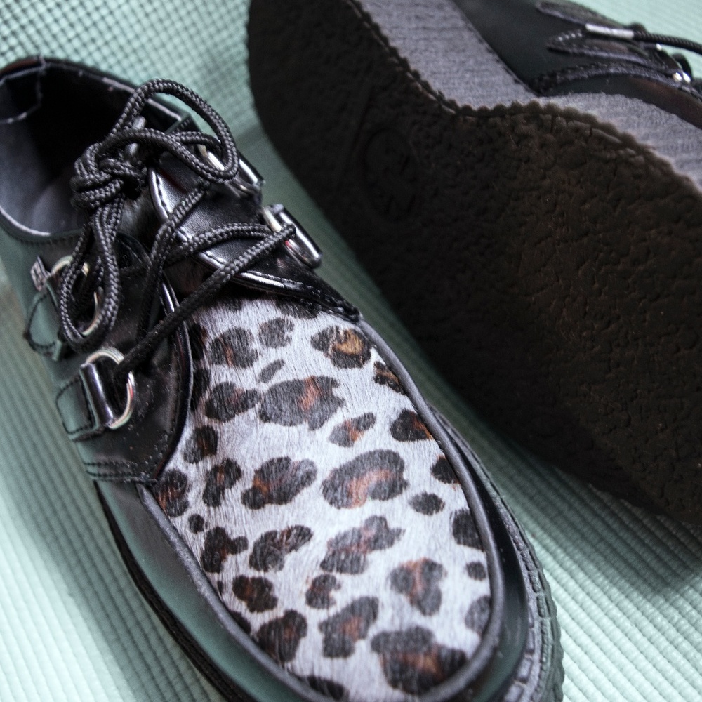 T.U.K animal print creepers